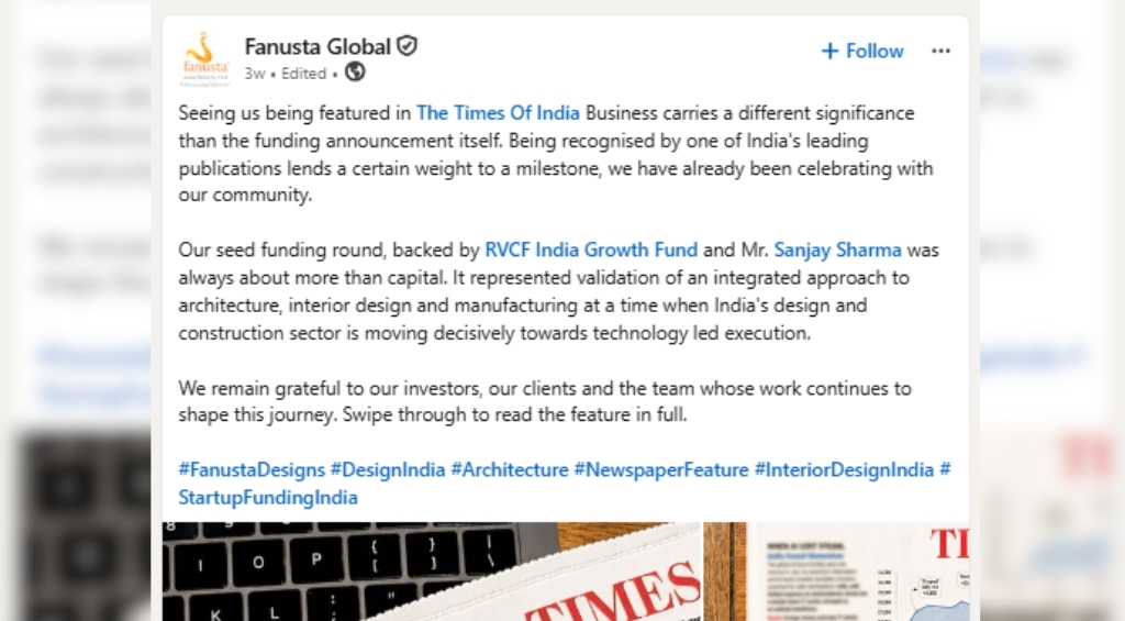Fanusta raises ₹13cr in seed fund round