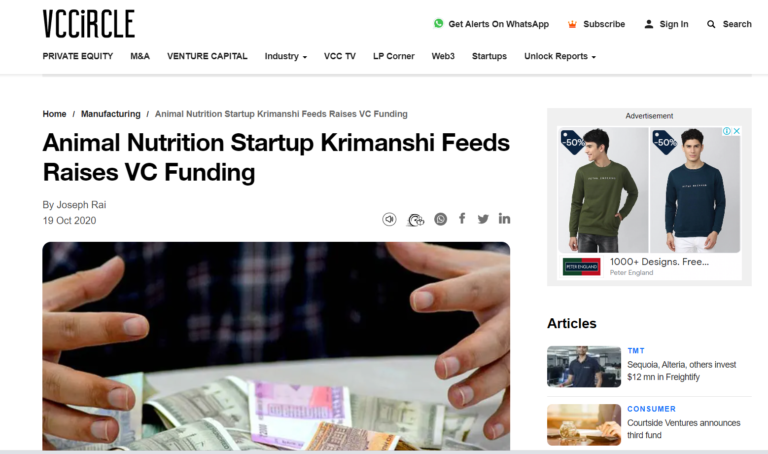 Animal Nutrition Startup Krimanshi Feeds raises VC funding