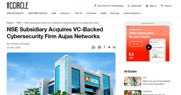 NSE subsidiary acquires VC-backed cybersecurity firm Aujas Networks
